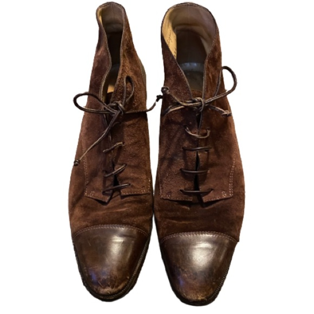 Vintage Ferragamo brown leather & suede boots